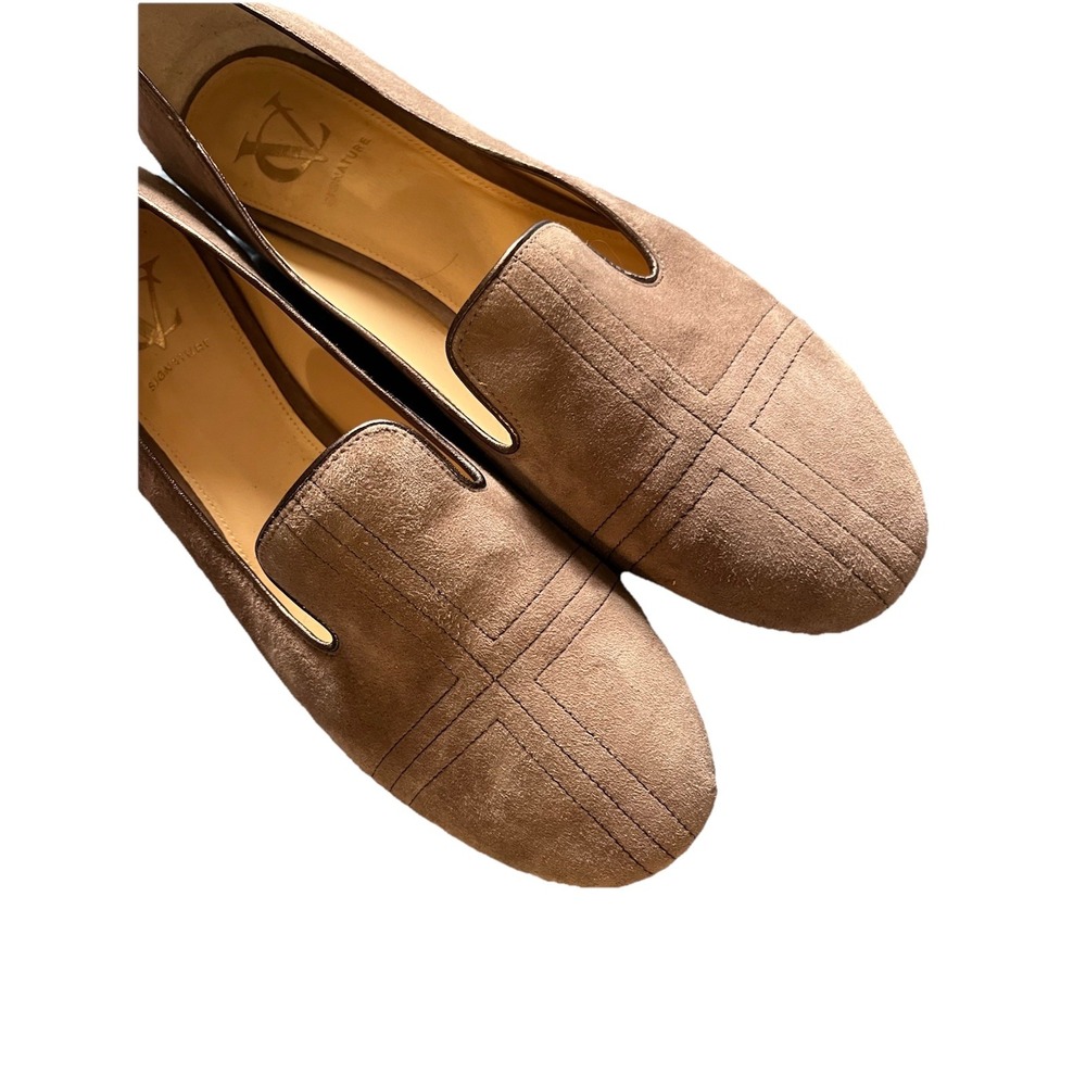 Vero Cuoio Vc Signature Vi-Nova Taupe Gray Brown Suede Slip On Loafers Size 8.5M - Picture 2 of 10